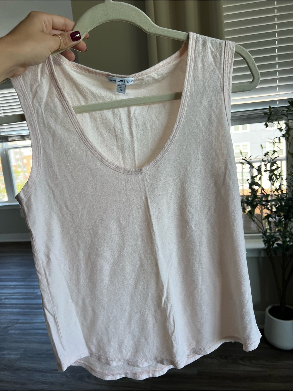 James Perse Light Pink Scoop Neck Tank